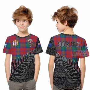 Byres (Byses) Crest Tartan Kid T-Shirt with New Zealand Silver Fern Half Style