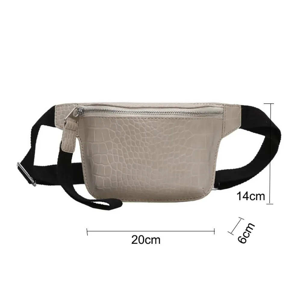 Casual Crocodile-Style Cross-body Fanny Bag