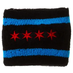 Chicago Flag Black Wristband