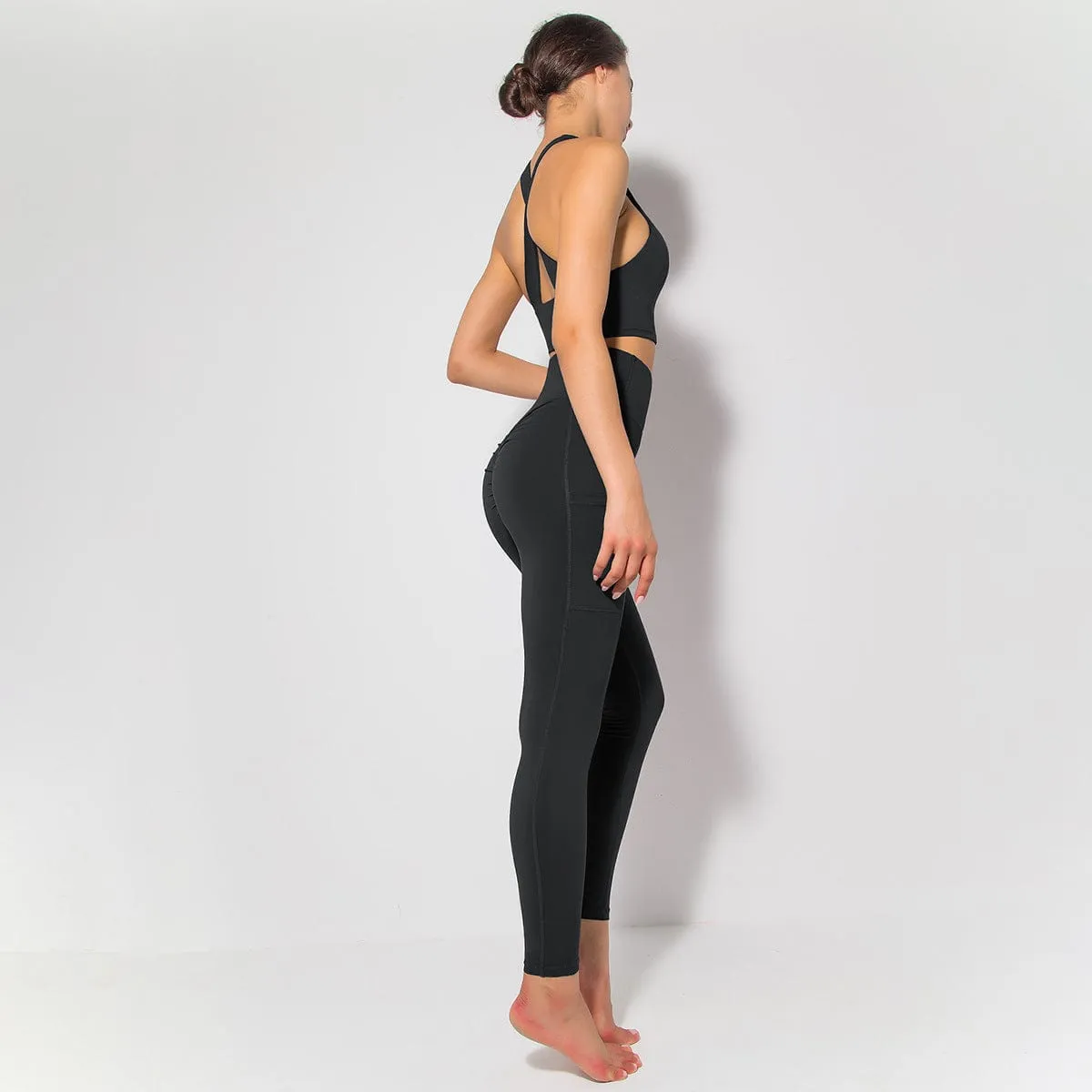 Cross Back Sports Bra & Sculpting Leggings Set