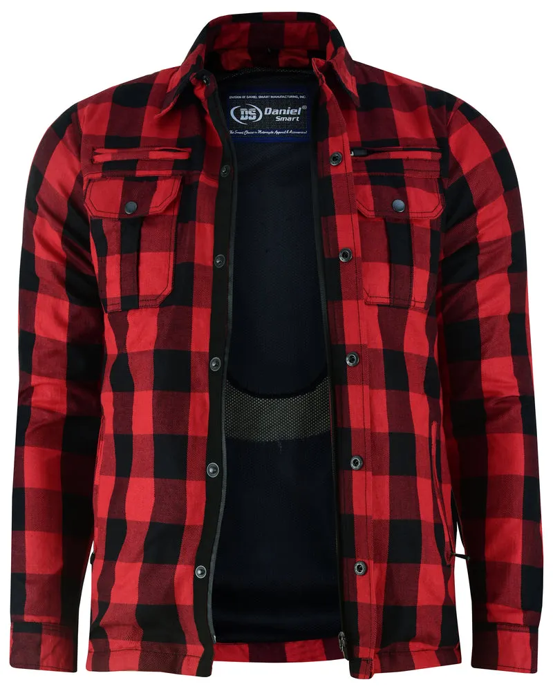 DS4671 Armored Buffalo Plaid Flannel Shirt - Red