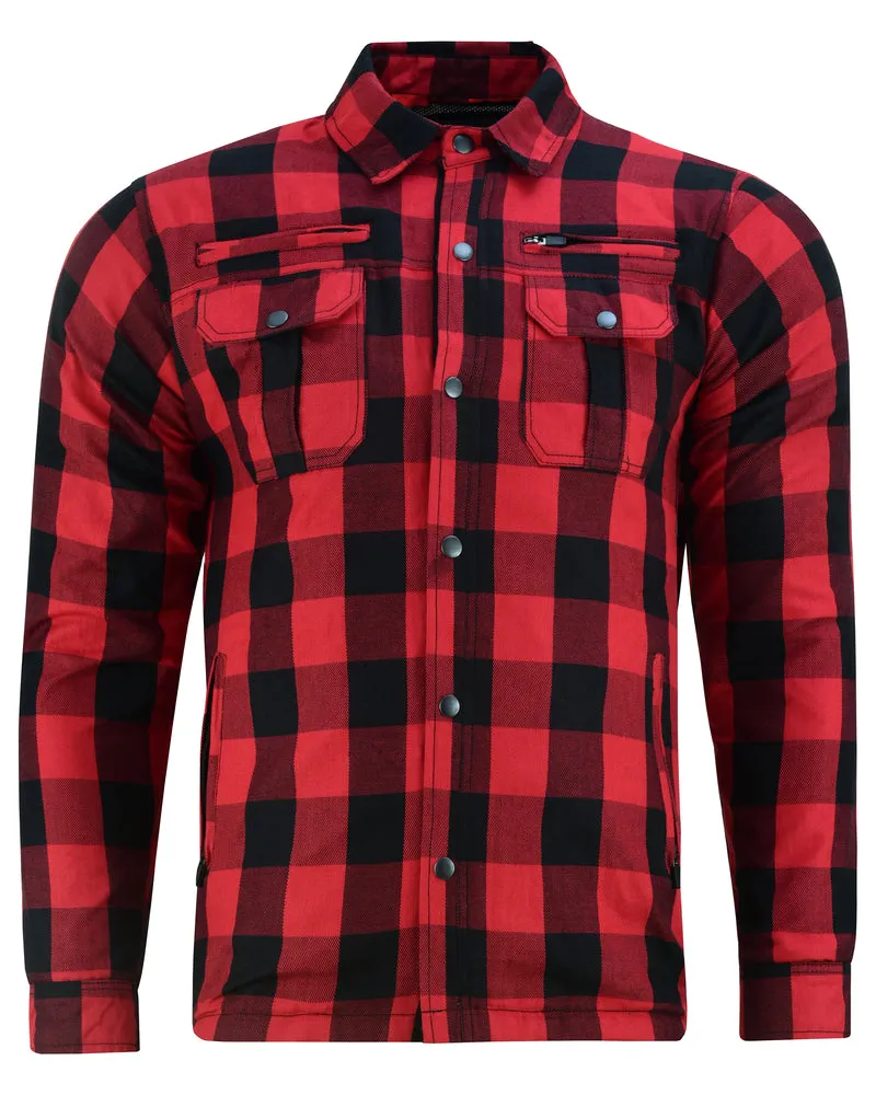 DS4671 Armored Buffalo Plaid Flannel Shirt - Red