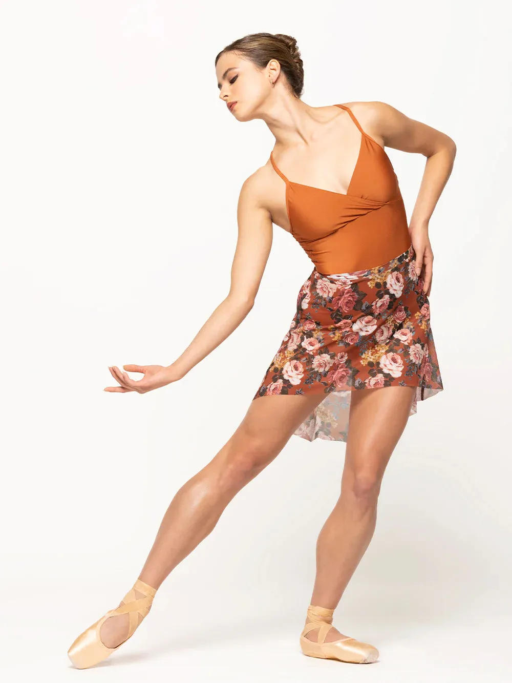 Elevé Dancewear | Mid High-Low Wrap Skirt | Picante Mesh