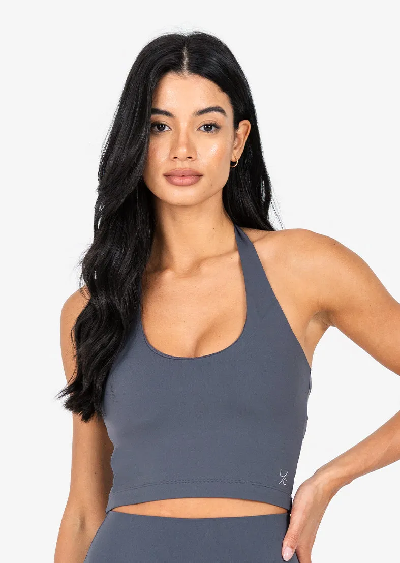 Elevate Life Halter Tank Bra Graphite