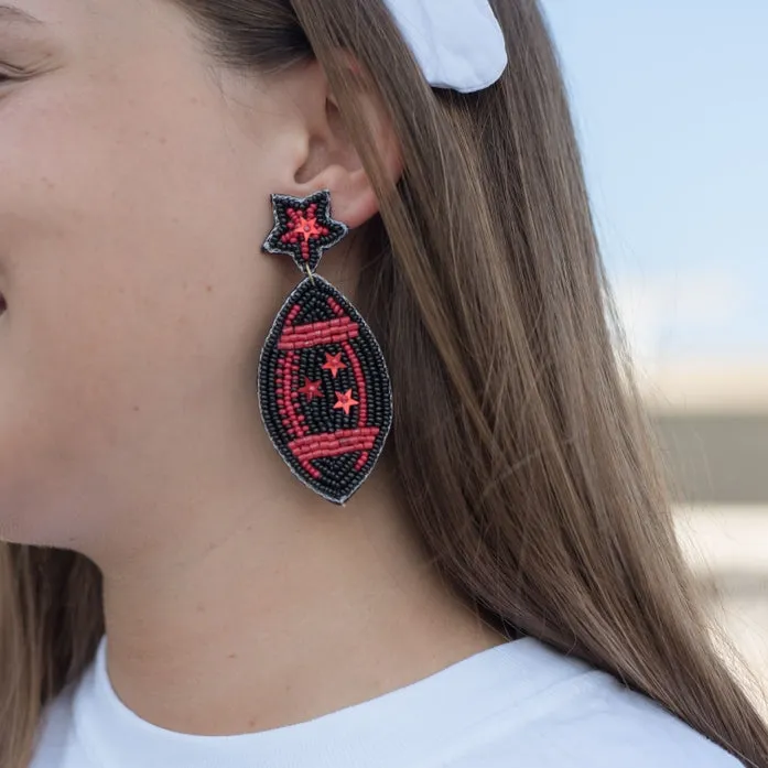 Game Day Beaded Football Earrings