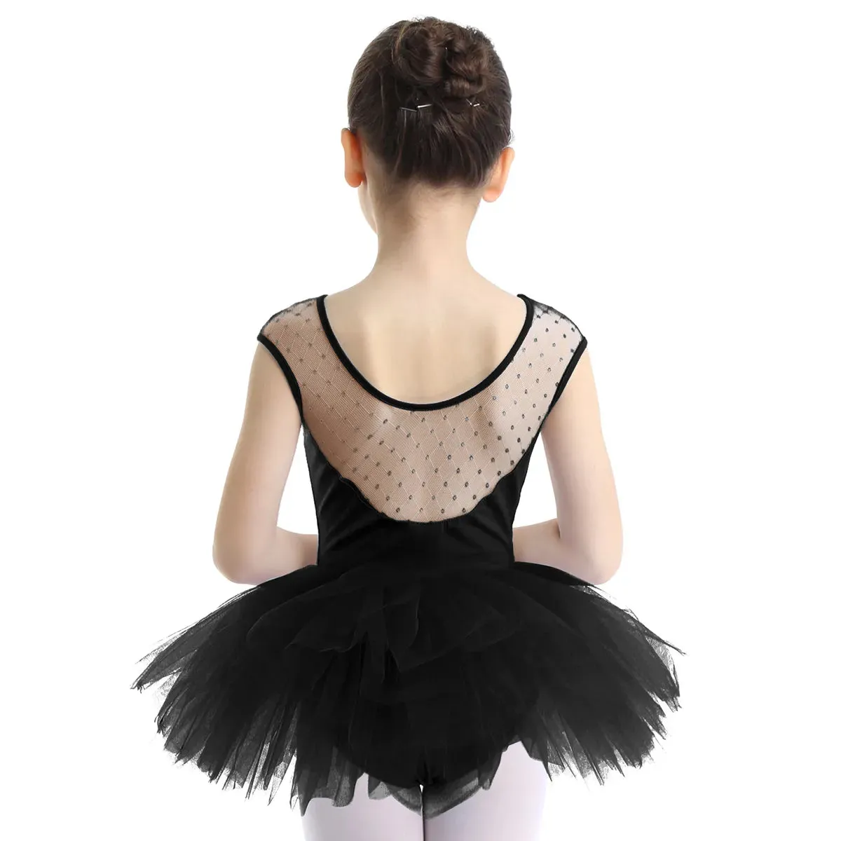 Girls Ballet Dress Stretch U-shaped Back Ballet Dance Gymnastics Leotard Tutu