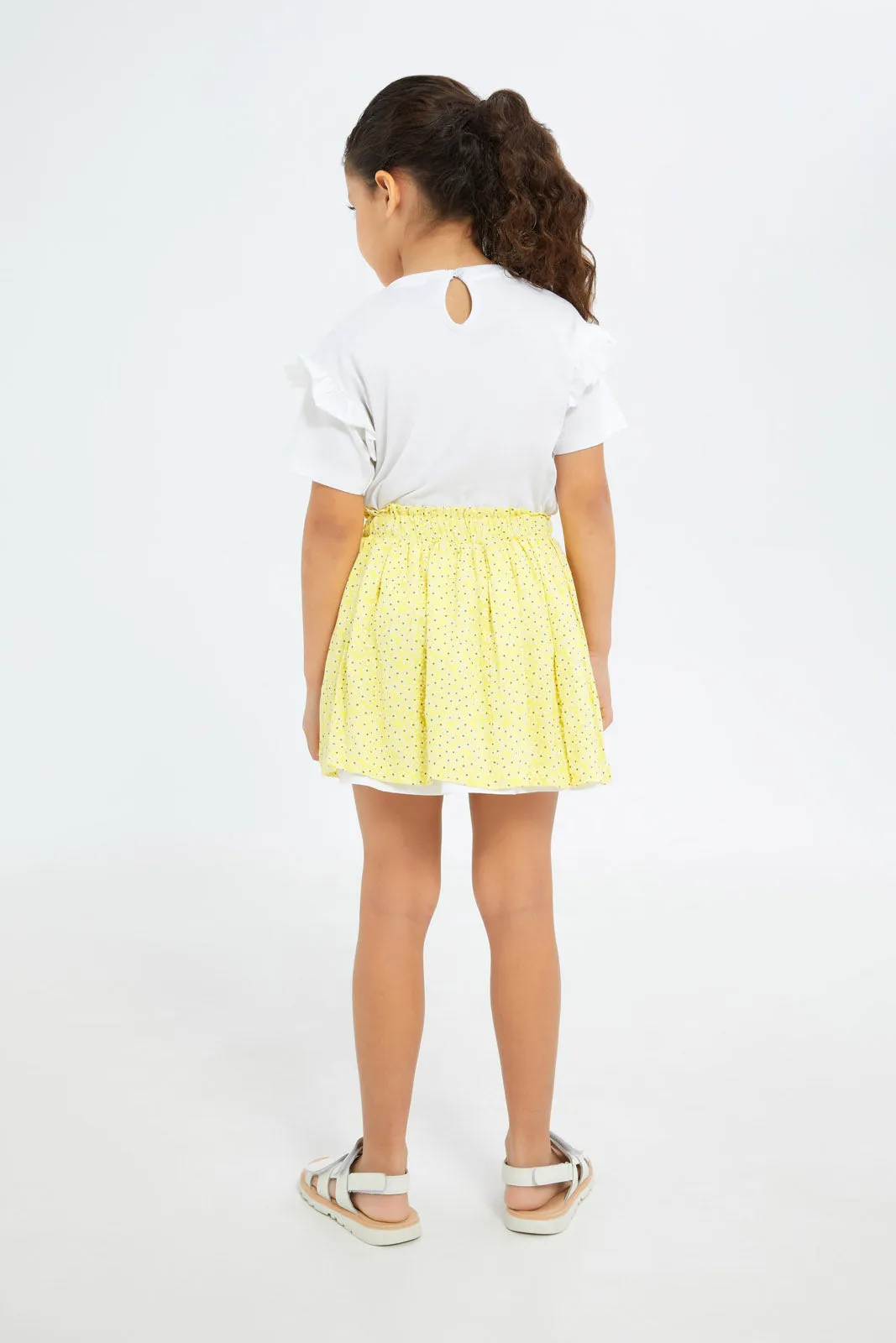 Girls White And Yellow Set (2 Piece)