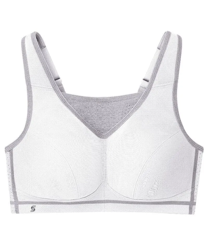 Glamorise No-Bounce Camisole Elite Wire-Free Sports Bra - White/Gray