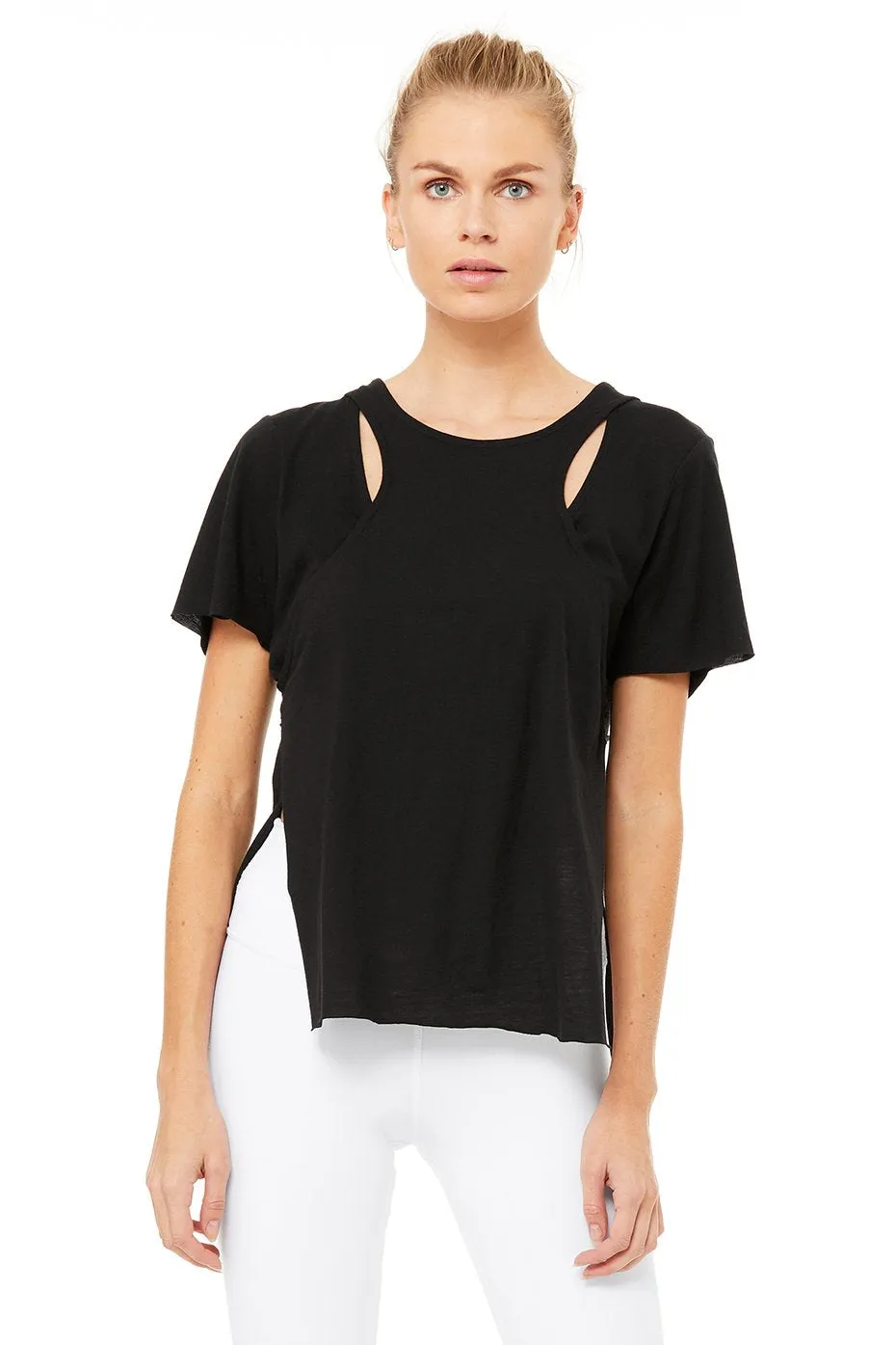 Glide Short Sleeve Top - Black