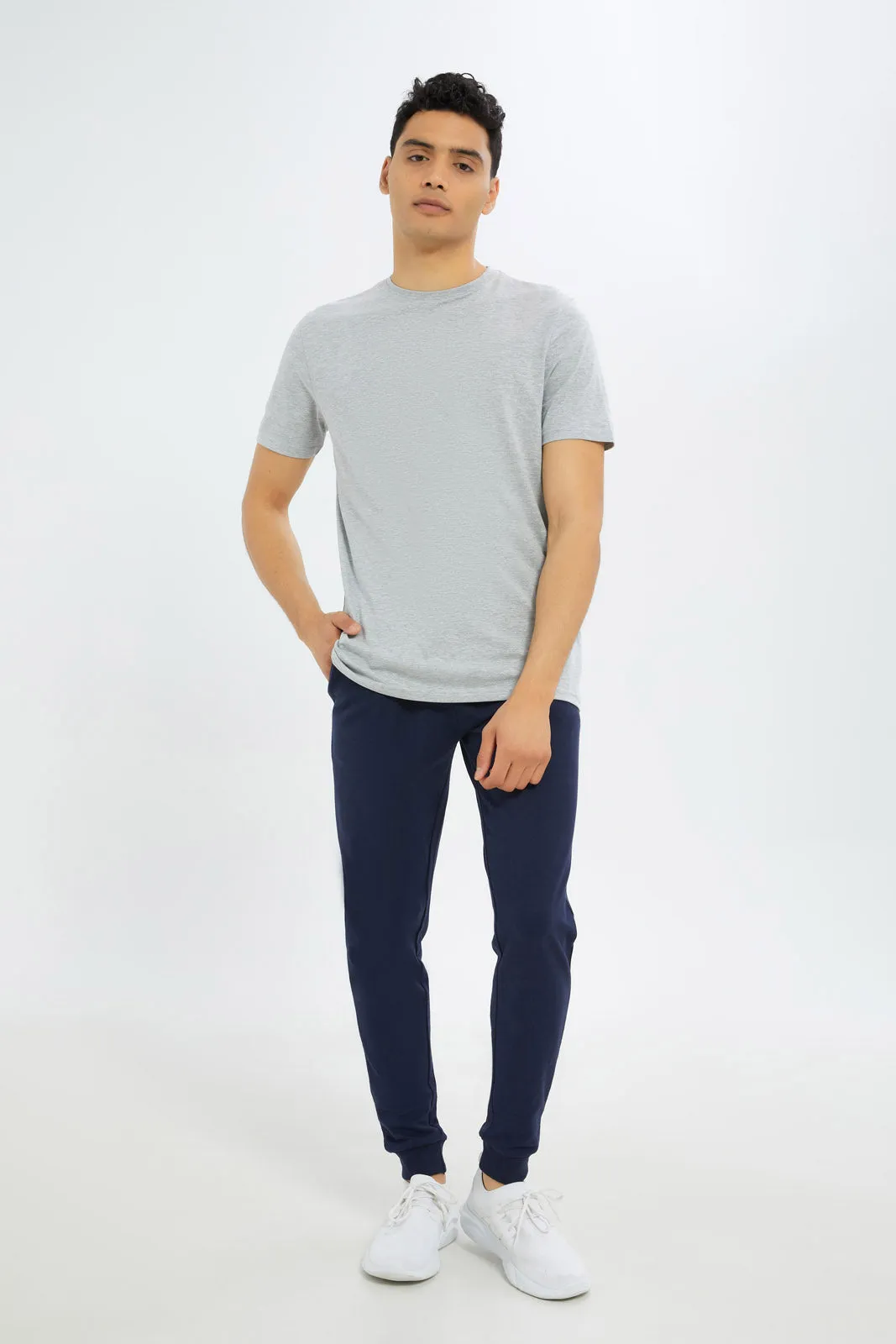 Grey Crew Neck Regular Fit T-Shirt