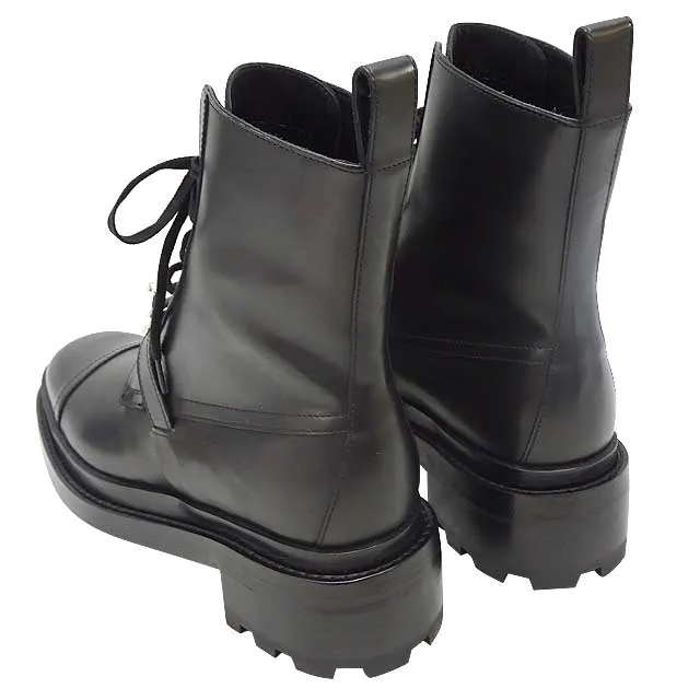 HERMES boots Short Boots Funk #35 1/2 Noir (Black) vauglace/Notchd rubber sole #35 1/2 Silver HW[BRAND NEW][Authentic]