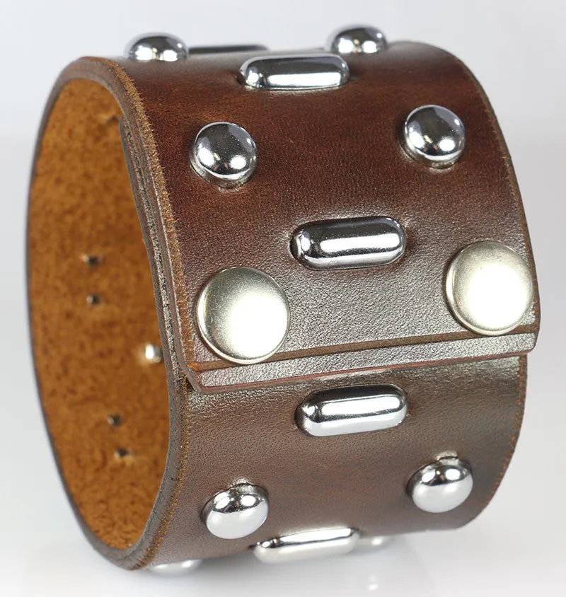 Hunter Thompson, Johnny Depp Oblong Studded Leather Cuff