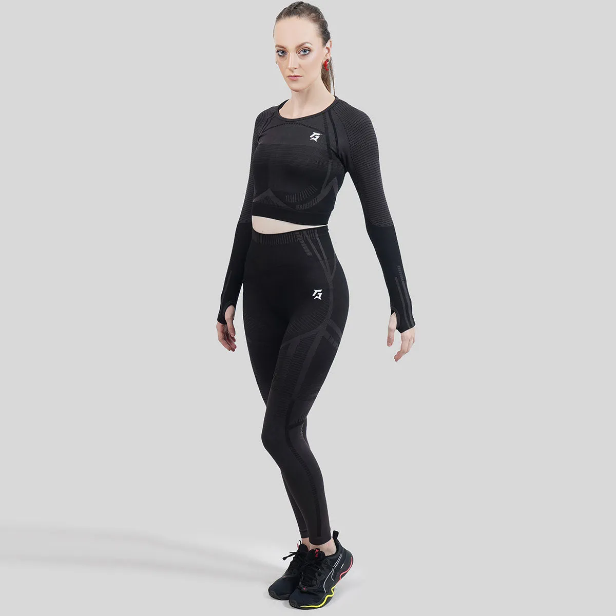 Impulse Seamless Crop Top (Black)