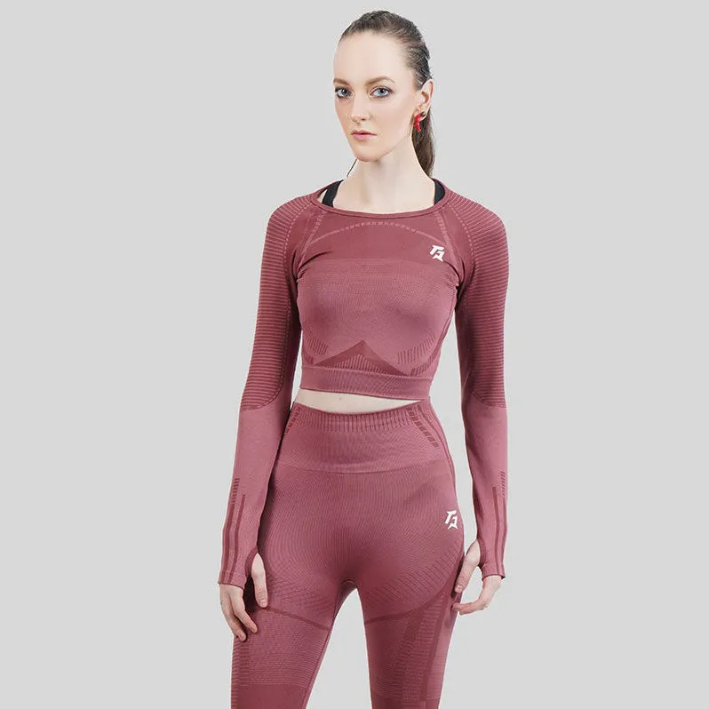 Impulse Seamless Crop Top (Maroon)