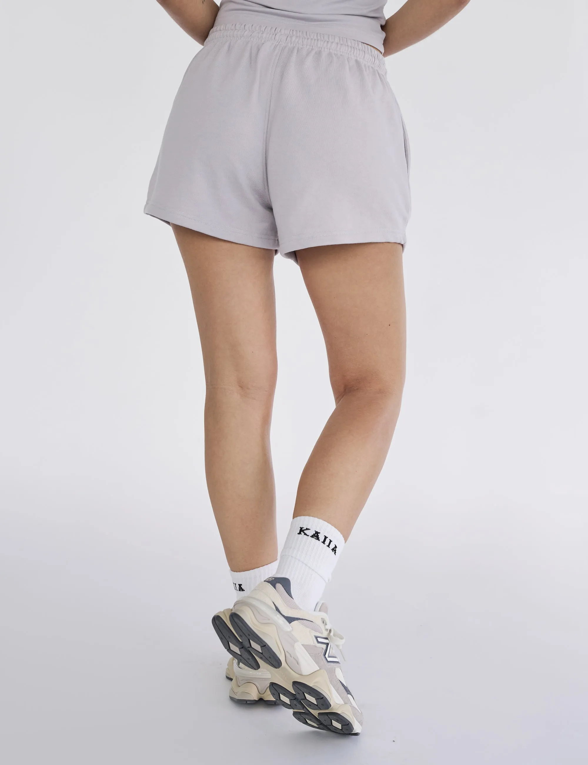 Kaiia Studio Bubble Logo Sweat Shorts Light Grey