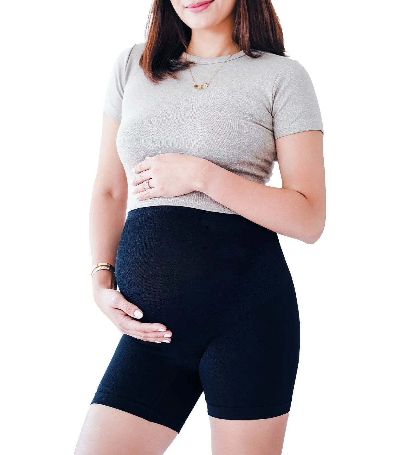 Maternity Lift and Support Biker Shorts - Black