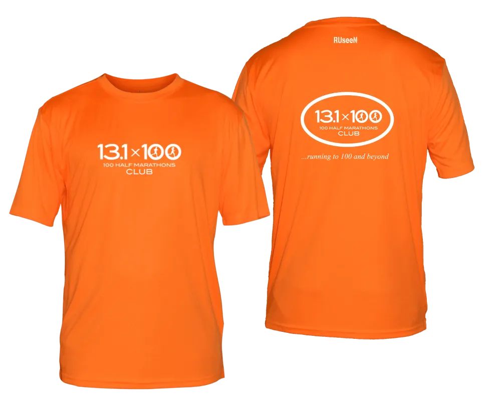 Men's Reflective Short Sleeve Shirt - 100 Half Marathons Club