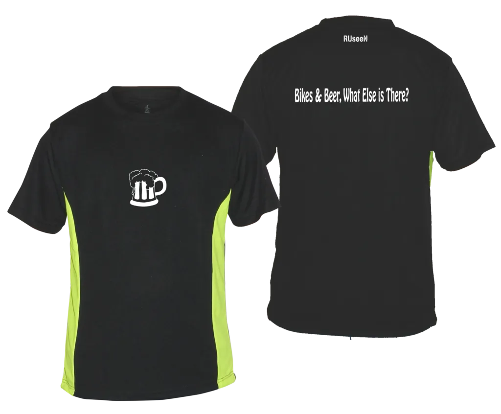 Men's Reflective Short Sleeve Shirt - Bikes & Beer