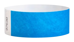 Neon Blue Tyvek Solid Wristbands