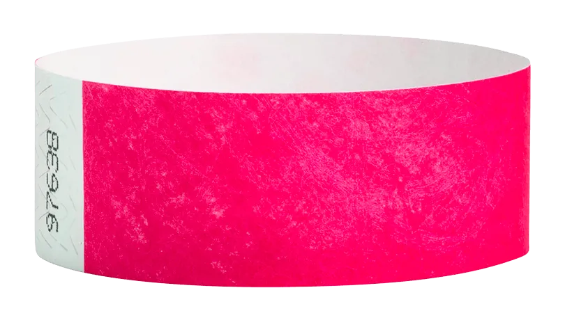 Neon Pink Tyvek Solid Wristbands