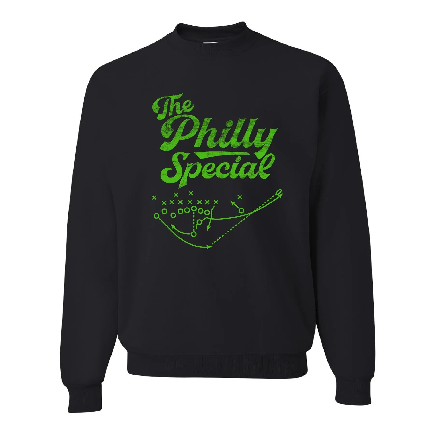 Philly Special Crewneck Sweatshirt | Philly Special Play Diagram Black Crewneck Sweatshirt