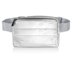 Puffer Fanny Pack in Shimmer White