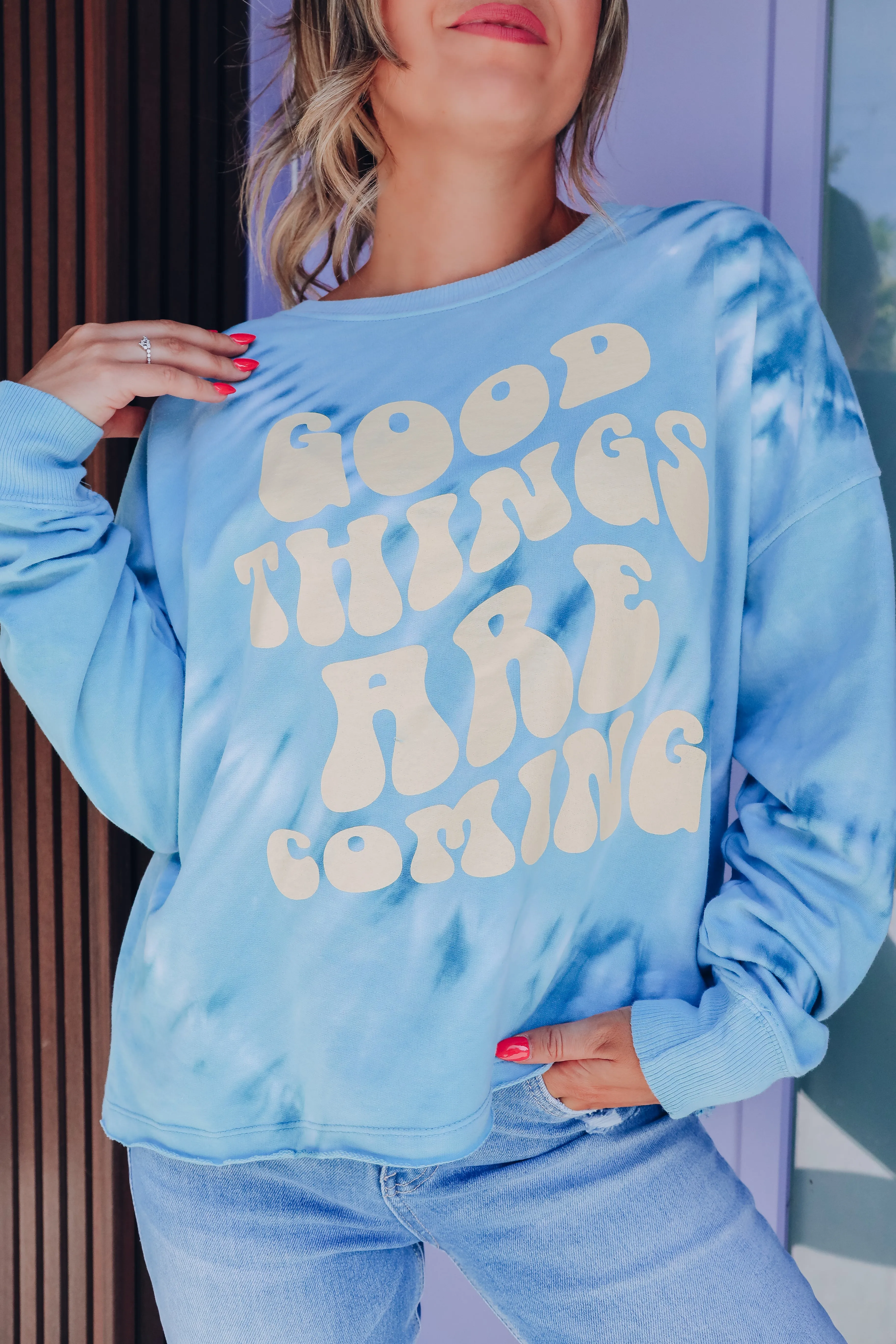 "Good Things Are Coming" Vintage Graphic Sweatshirt