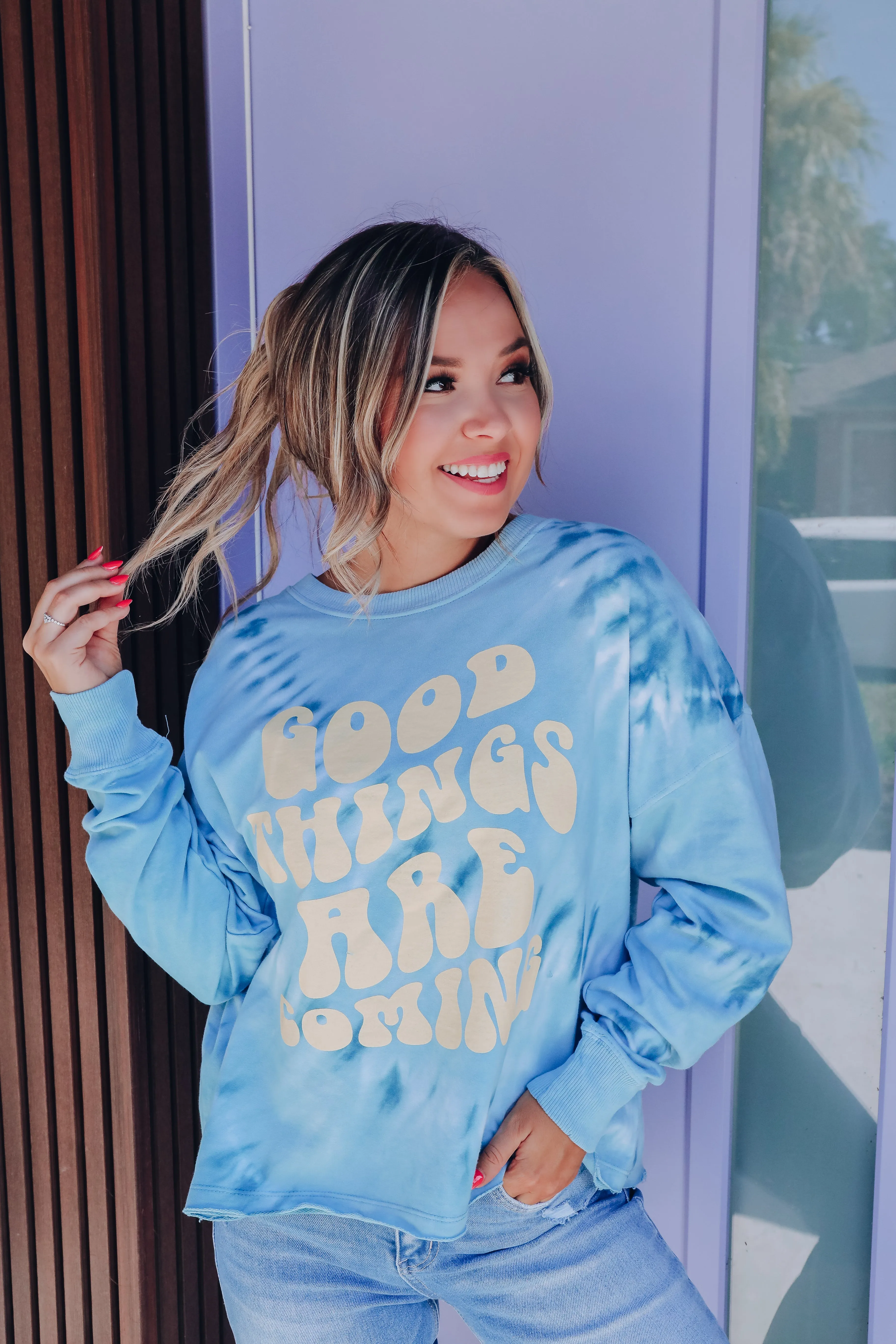 "Good Things Are Coming" Vintage Graphic Sweatshirt