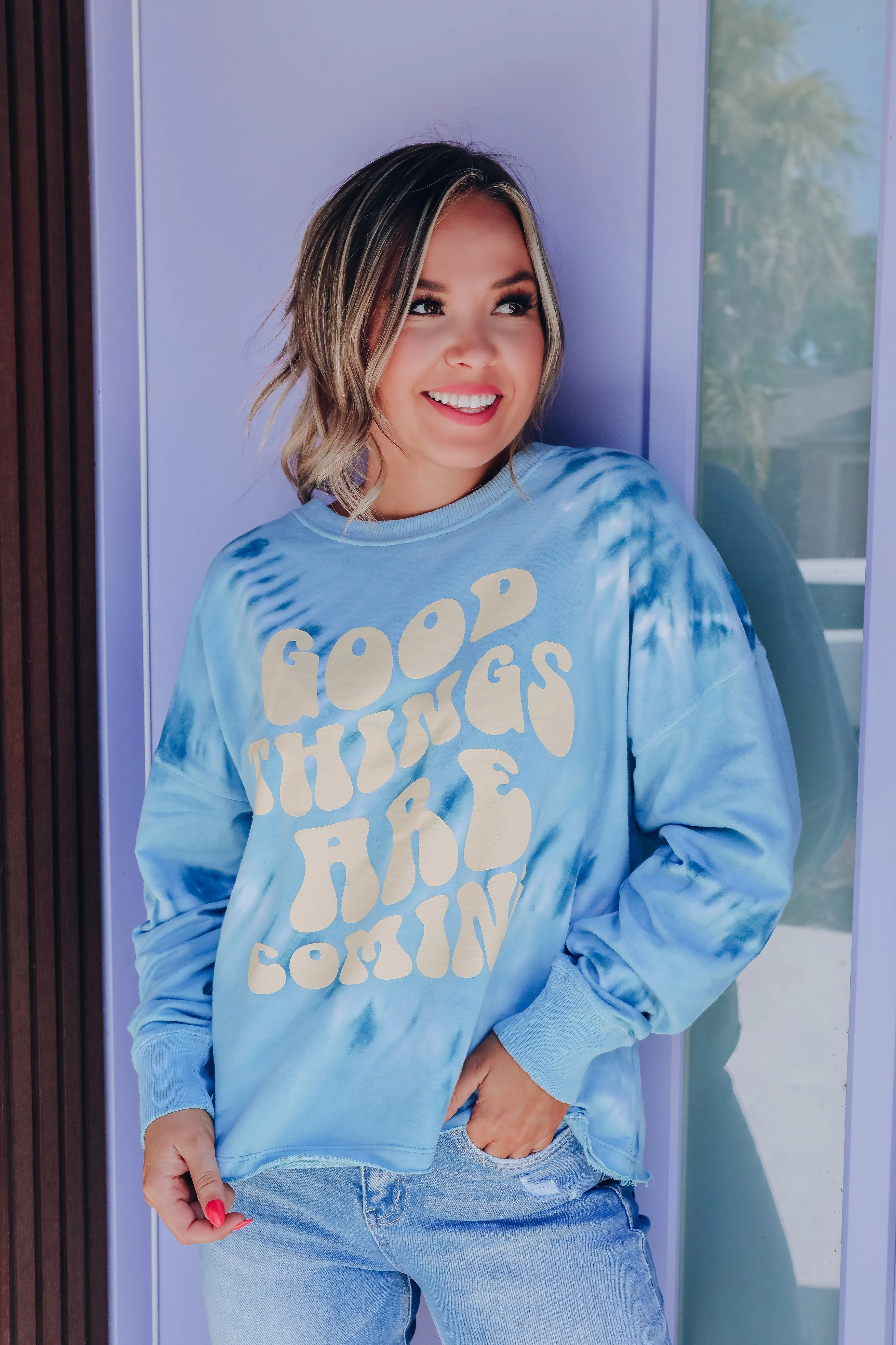 "Good Things Are Coming" Vintage Graphic Sweatshirt