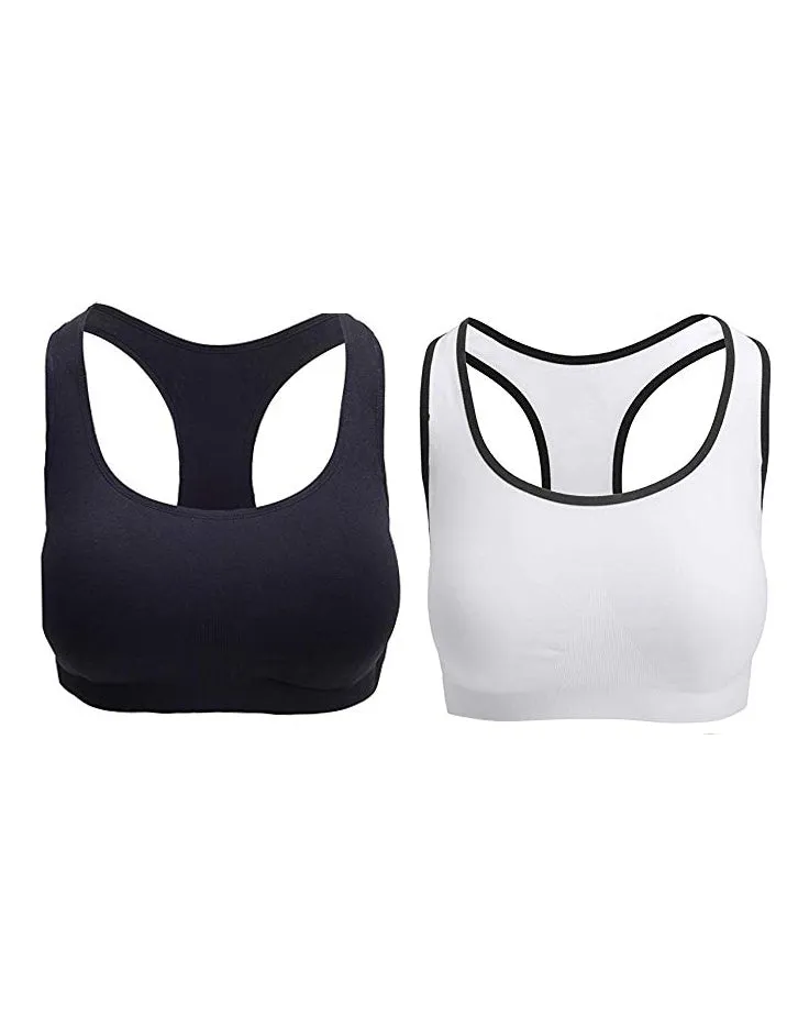 Racerback Sports Bras, Removable Padded Seamless Activewear Fitness Bra