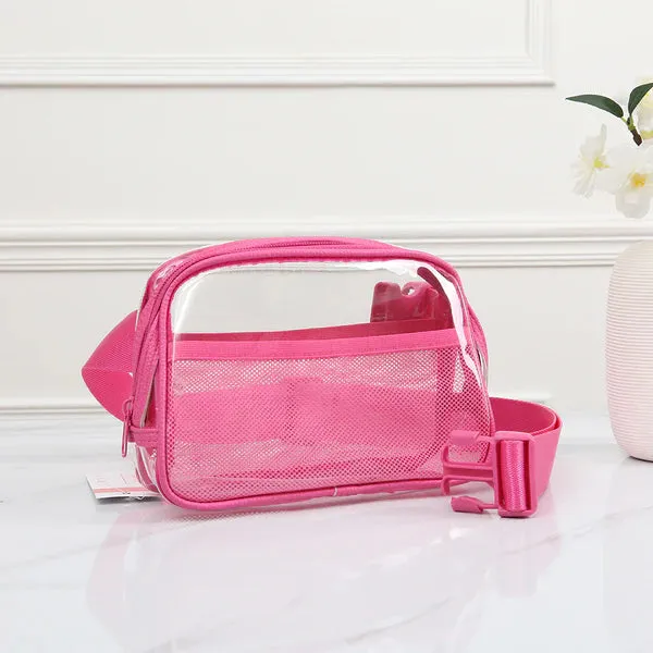 Raya Clear Belt Bag- Fuchsia