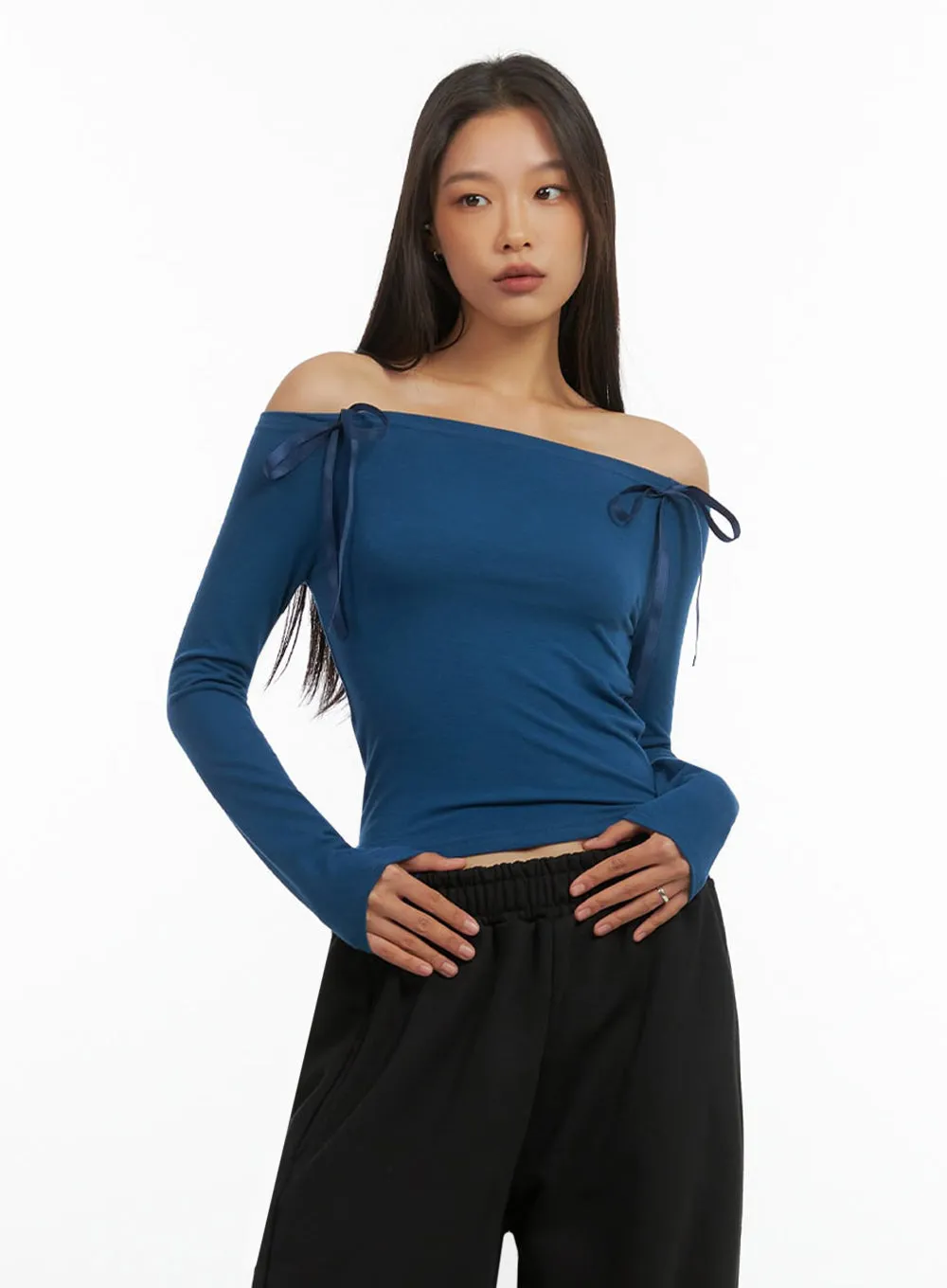 Ribbon Off Shoulder Top IO409