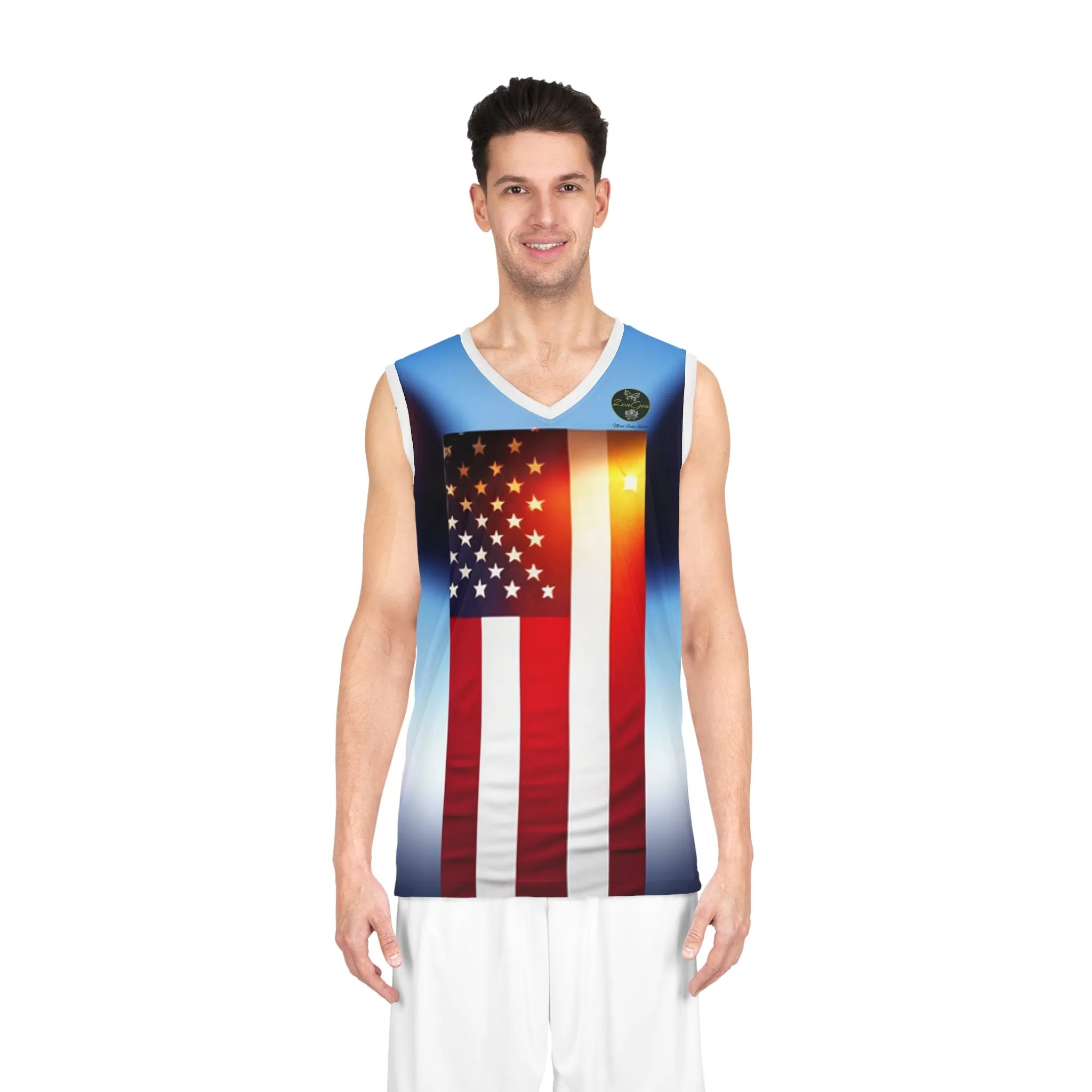 ROCK SOLID - Basketball Jersey (AOP) - ZenGen Nation- Stars & Stripes