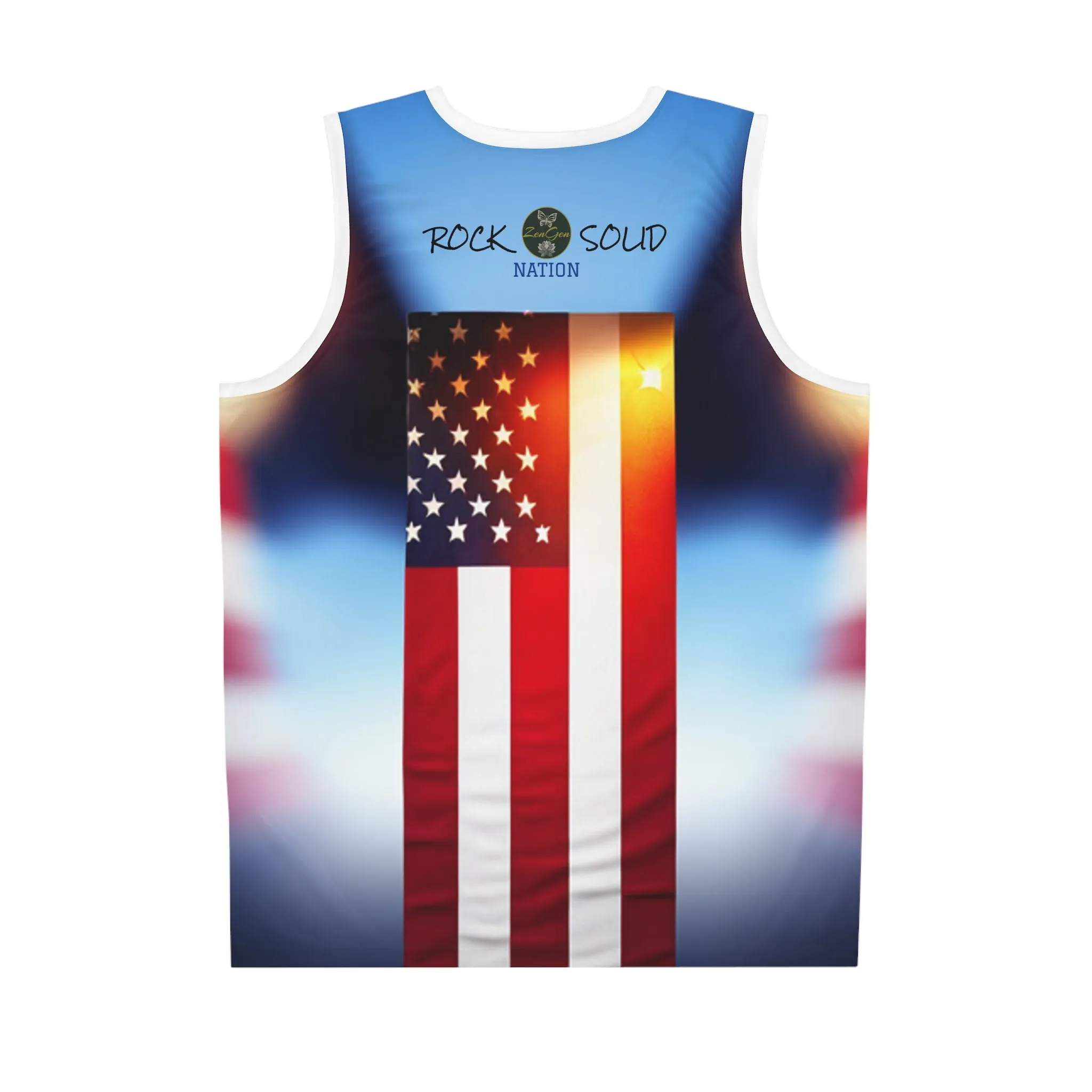 ROCK SOLID - Basketball Jersey (AOP) - ZenGen Nation- Stars & Stripes