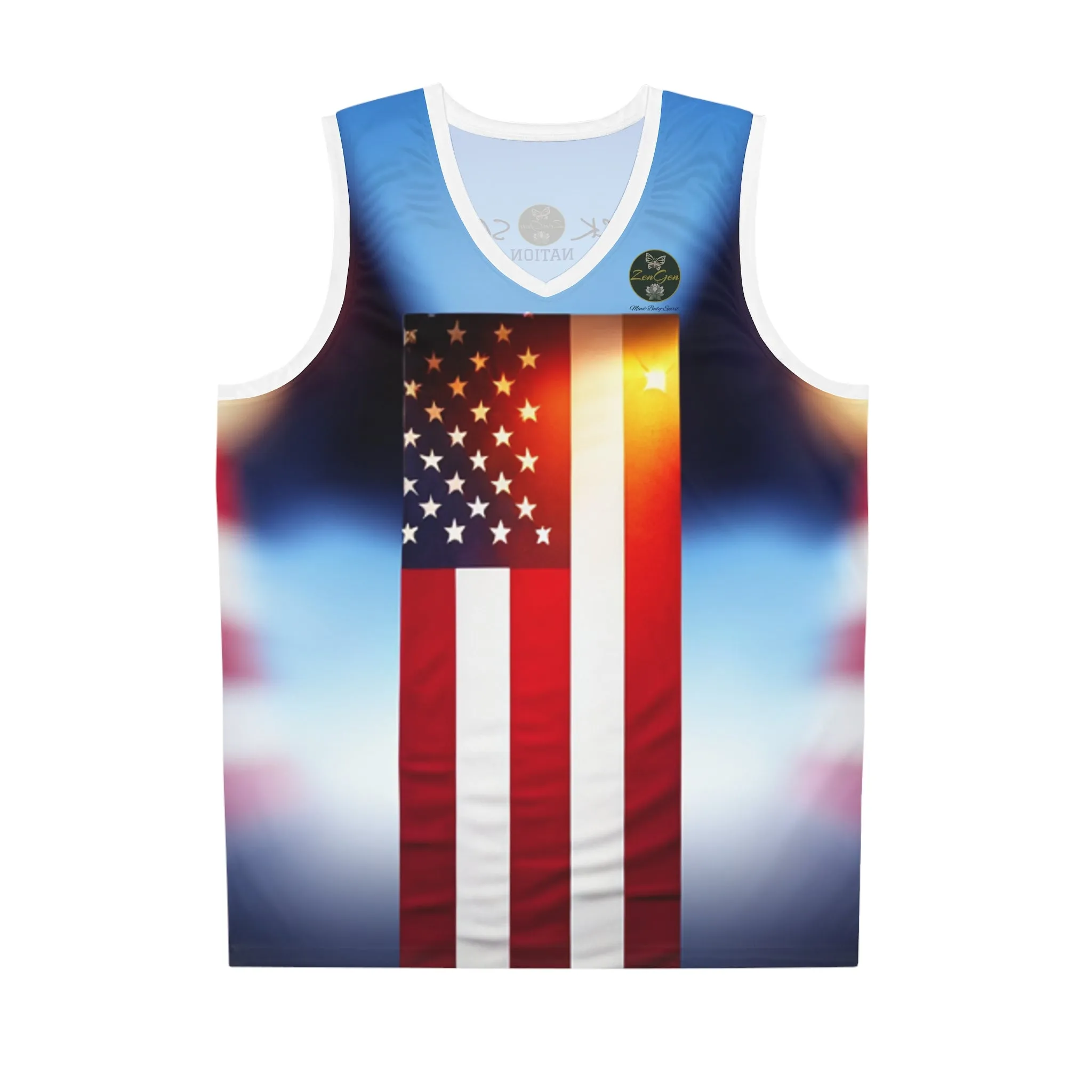 ROCK SOLID - Basketball Jersey (AOP) - ZenGen Nation- Stars & Stripes