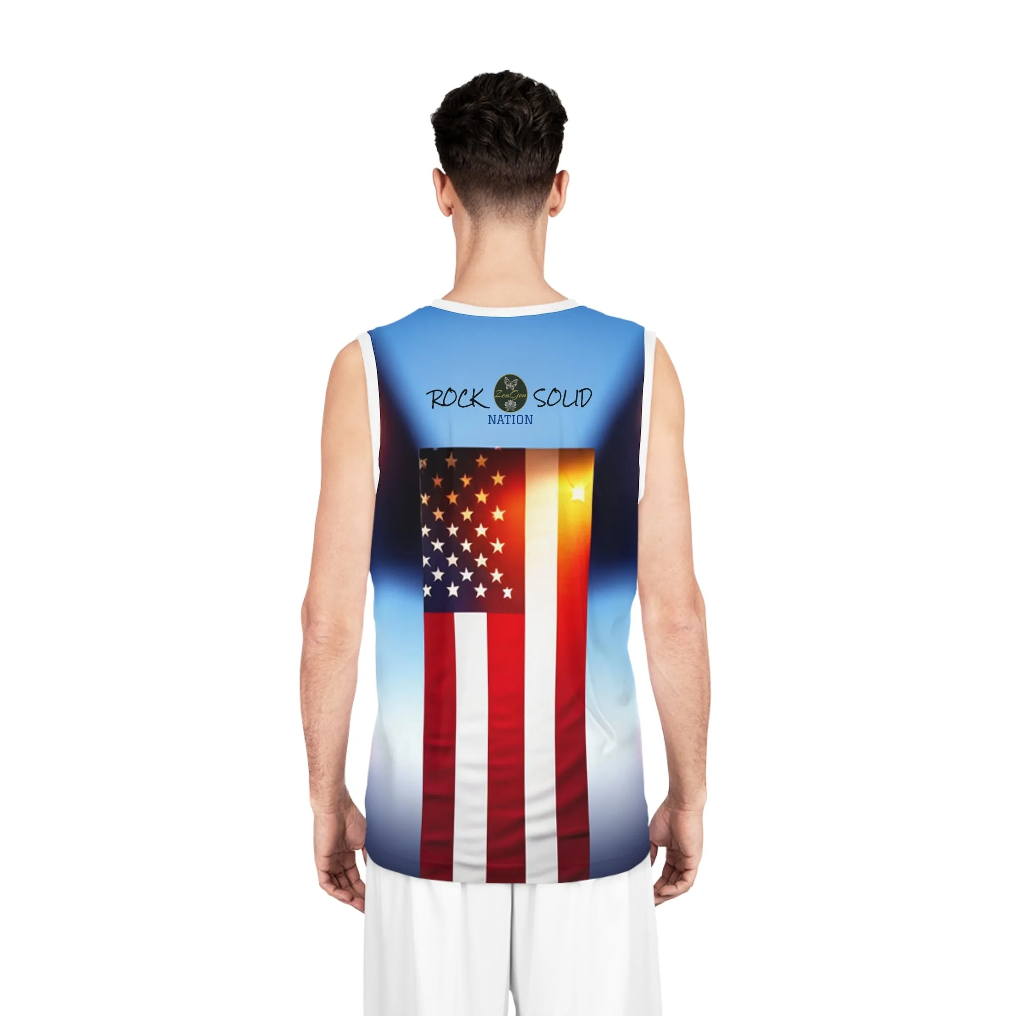 ROCK SOLID - Basketball Jersey (AOP) - ZenGen Nation- Stars & Stripes