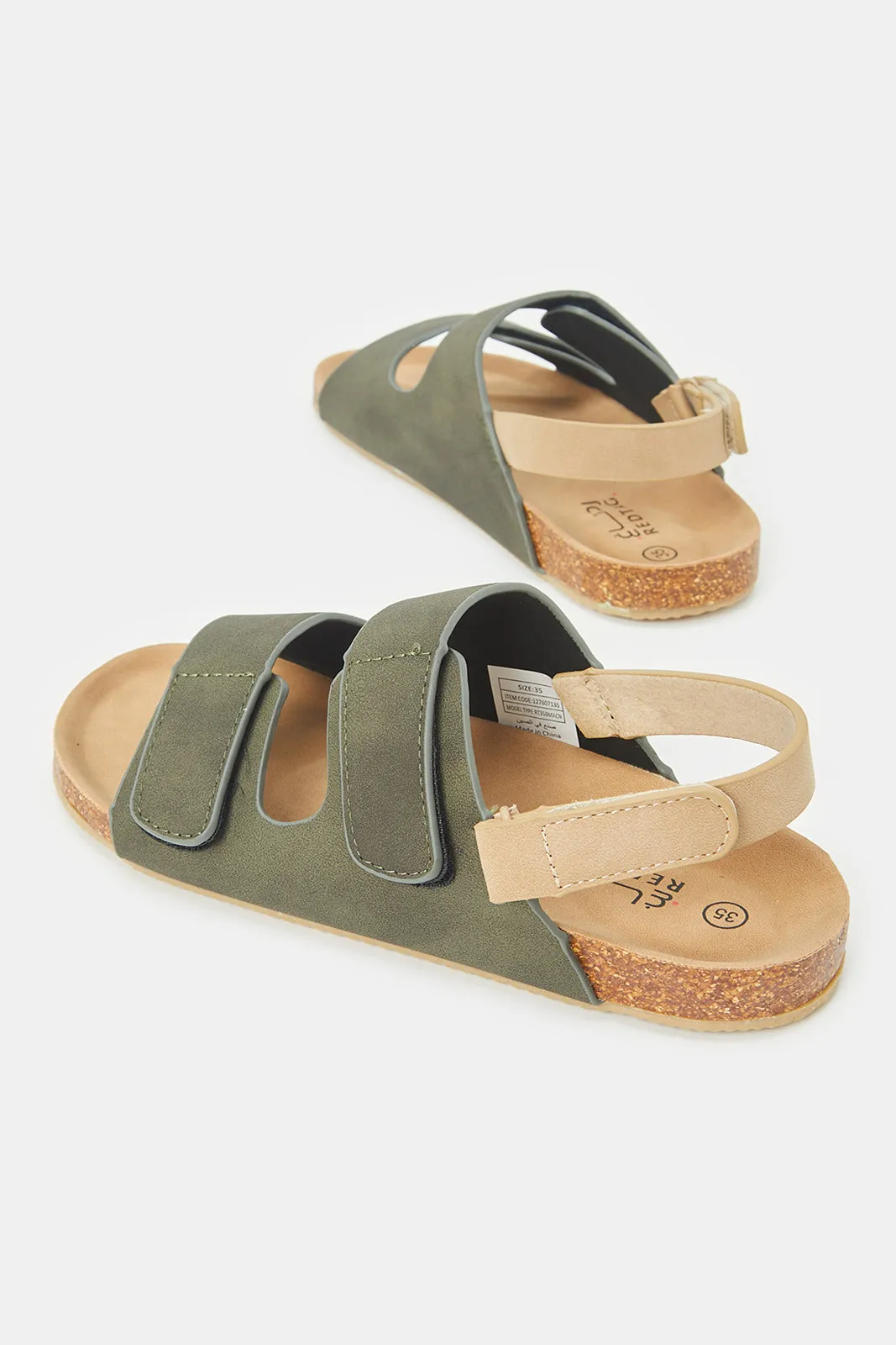 Senior Boys Olive Cork Sandals