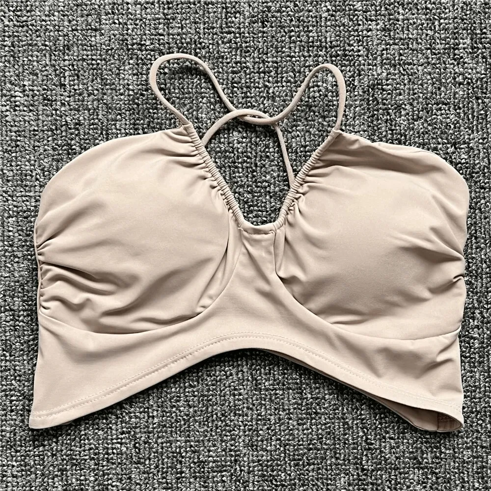 Sexy Women's Sports Bra with Open Back and Deep Neckline - SF1773