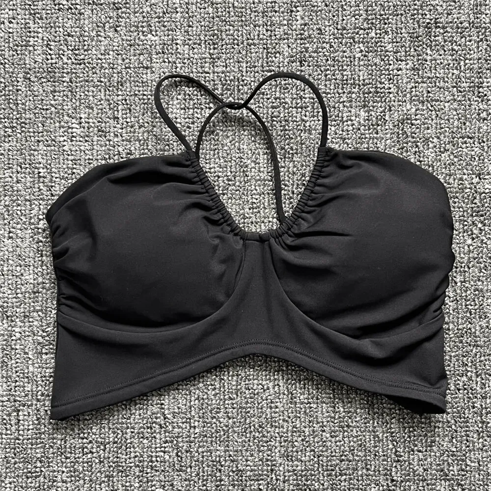 Sexy Women's Sports Bra with Open Back and Deep Neckline - SF1773