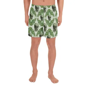 Skulls & Leaves by Robert Bowen All-Over Print Men's Athletic Long Shorts