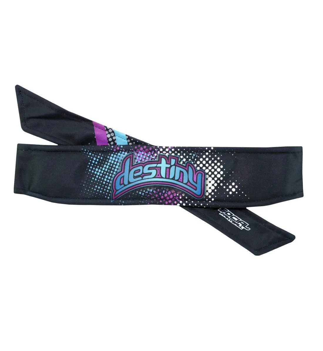 Social Paintball Grit Deluxe Long Tie Headband - Destiny, Purple Teal