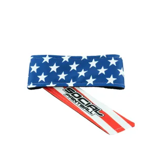 Social Paintball Grit Deluxe Long Tie Headband - USA Flag