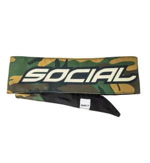 Social Paintball Grit Deluxe Long Tie Headband - Woodland Camo