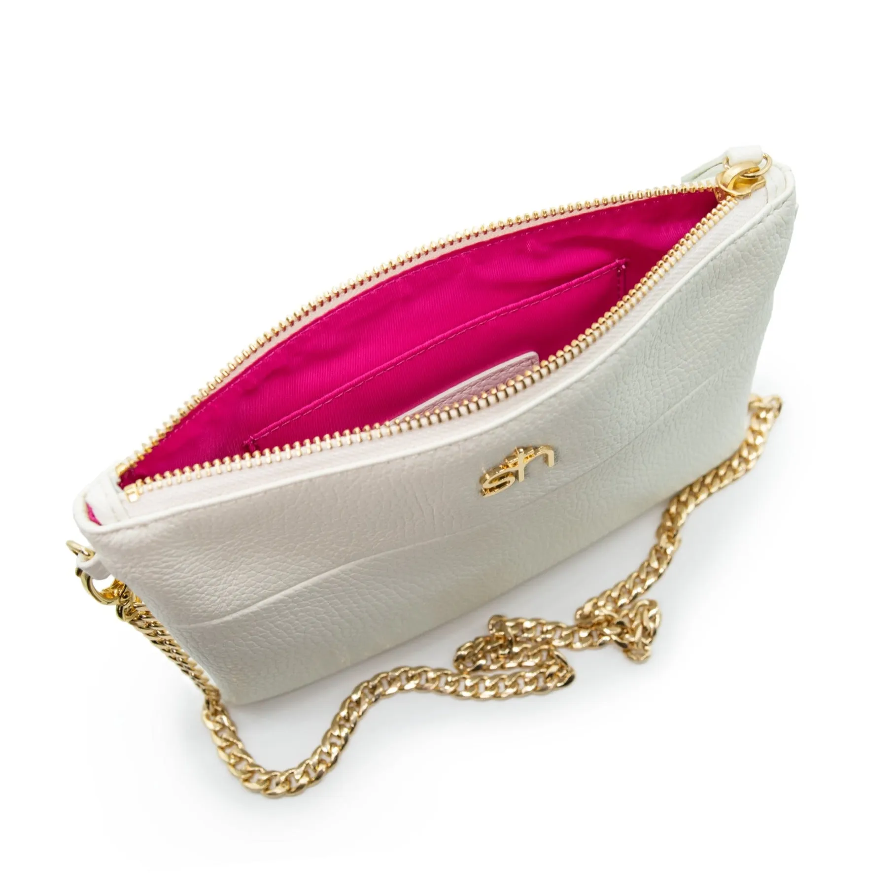 Soho Wristlet Clutch- Sparkling White