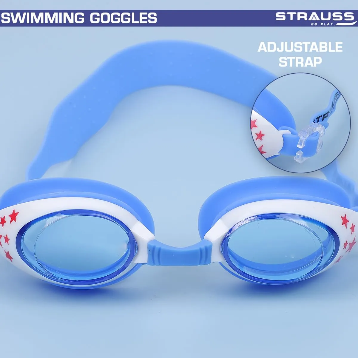 STRAUSS Swimming Goggles | Anti Fog & UV Protection | Swimming Goggles for Kids, Adults | Fully Adjustable Swimming Goggles with A Case Cover,(Green)