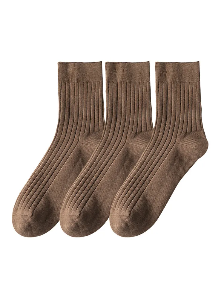 Sweat Absorption Anti-Odor Business Trip Partner Solid Color Cotton Socks