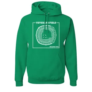 The Vet Seating Chart Pullover Hoodie | Veterans Stadium Seating Chart Kelly Green Pull Over Hoodie