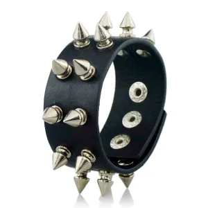 Unisex Rock Cone Spikes Wristband