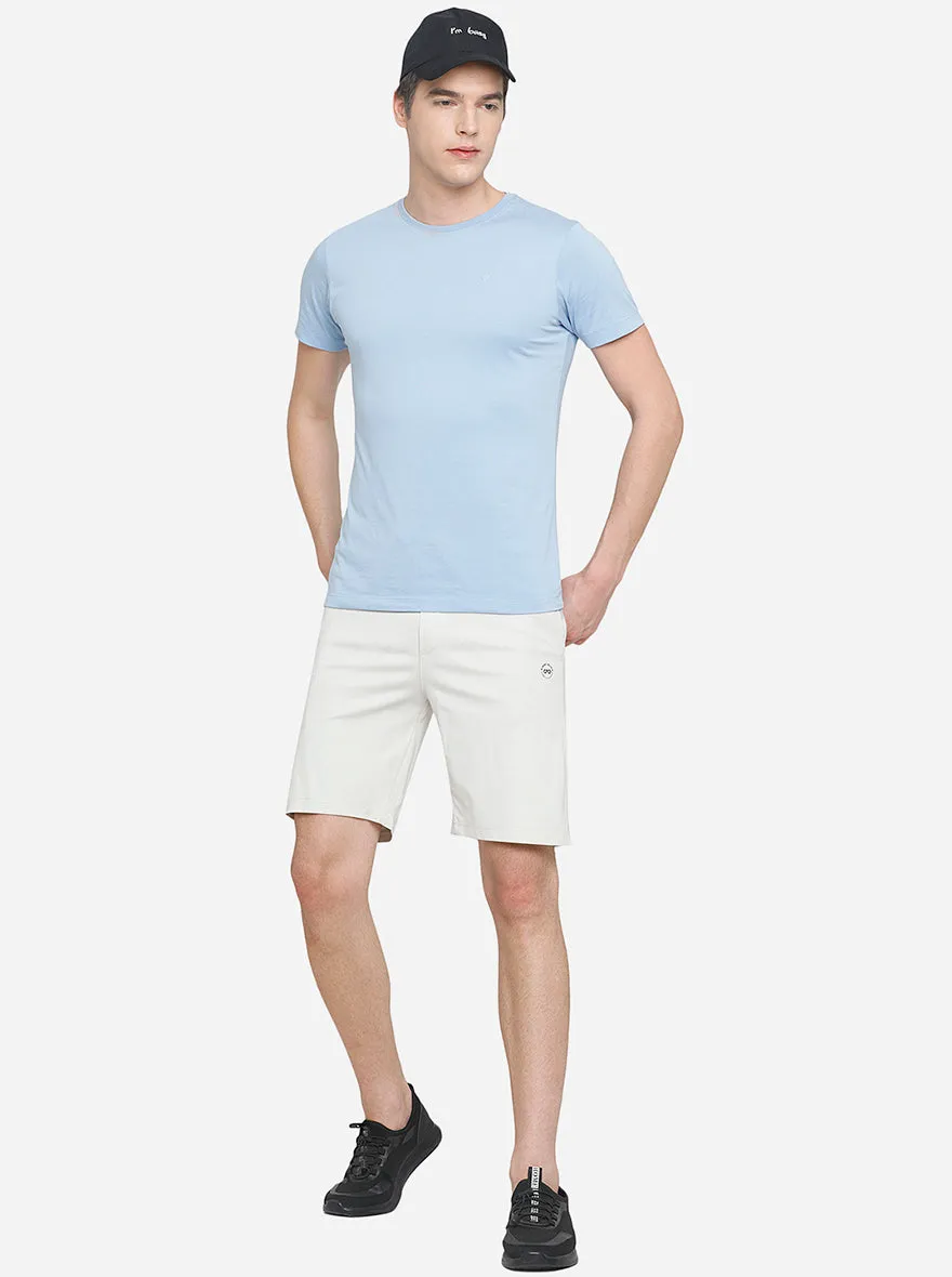 White Solid Slim Fit Shorts | JadeBlue