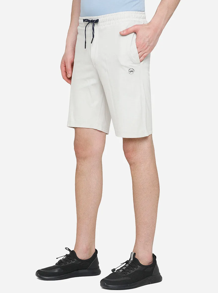 White Solid Slim Fit Shorts | JadeBlue